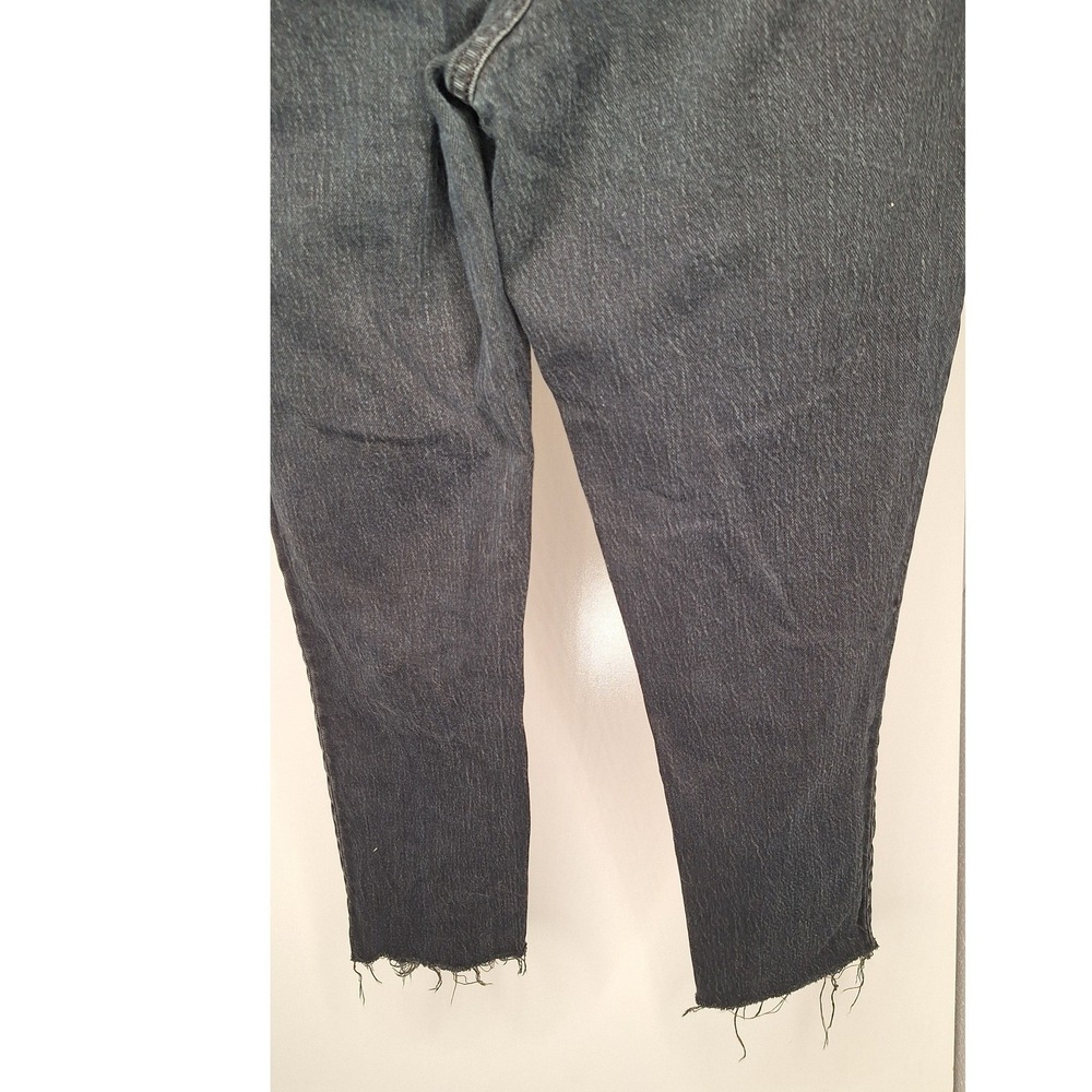 DAZE Women Black High Rise Straight Leg Raw Hem Denim Jeans Size 27 - Picture 6 of 8